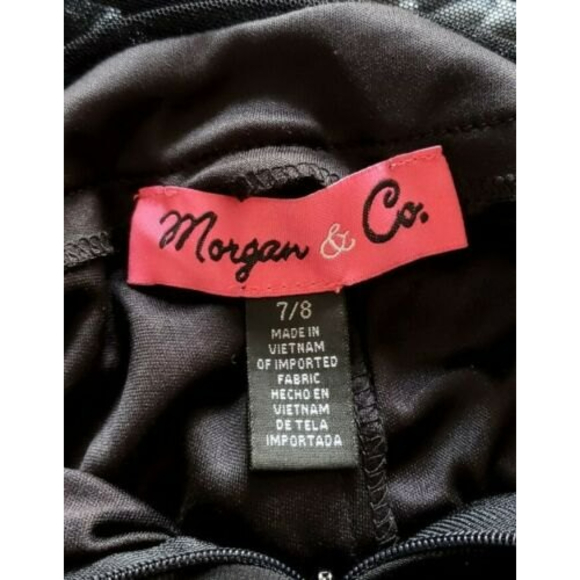 Morgan & Co. Cocktail Dress Black with lace boddess Sheer Back/Sides Sz 7/8 EUC - Picture 6 of 7